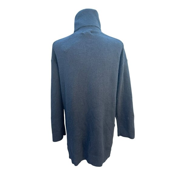 NWT H&M Soft Black Oversized Turtleneck Sweater Tunic Size S Recycled Wool Blend - Picture 2 of 11